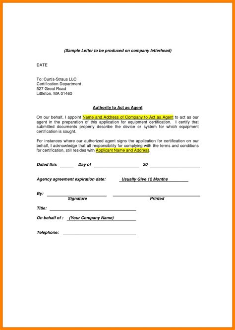 buyer mandate letter to an agent example Doc