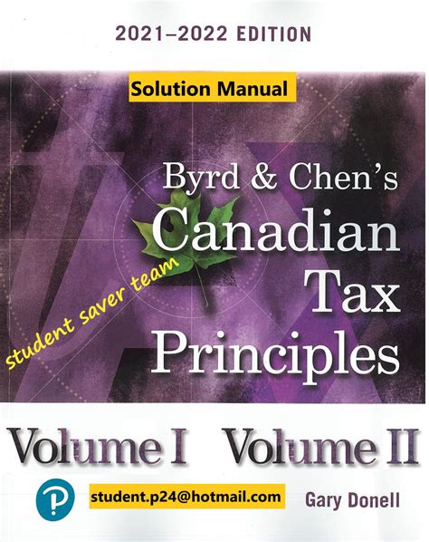 byrd chen canadian tax principles solutions assignment Kindle Editon