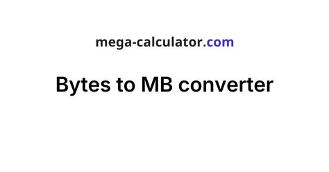 bytes to mb conversion