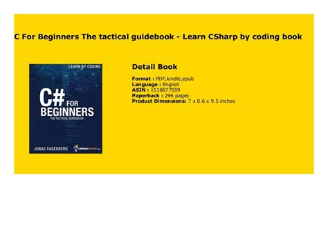c for beginners the tactical guidebook learn csharp by coding Reader
