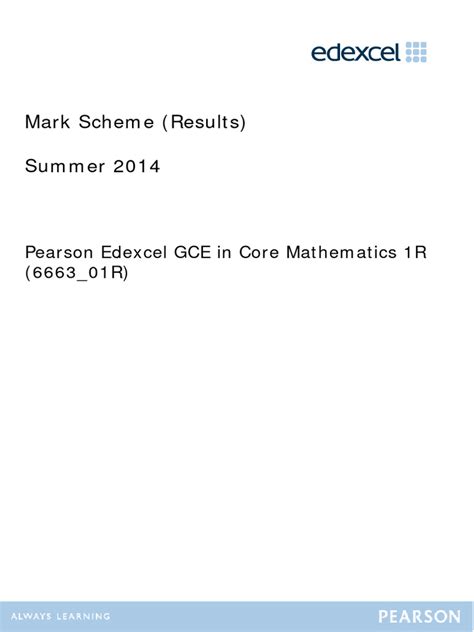 c1 mark scheme unofficial 2014 Ebook Epub