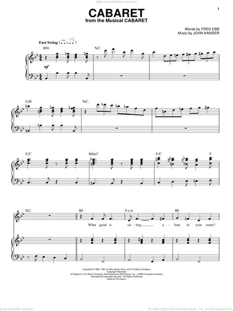 cabaret from cabaret piano vocal sheet music Epub