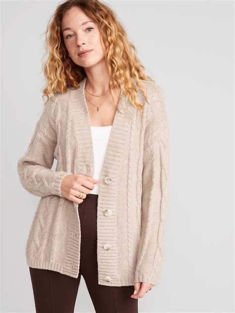 cable knit cardigan sweater