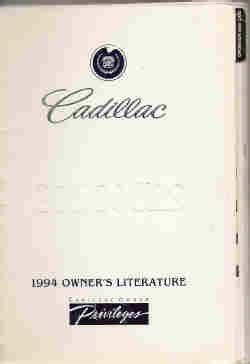 cadillac concours 1994 owners manual Kindle Editon