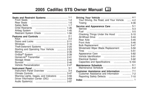 cadillac sts owners manual 2005 Epub