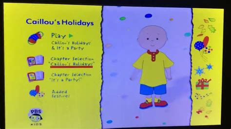 Caillou Dvd Menu Walkthrough