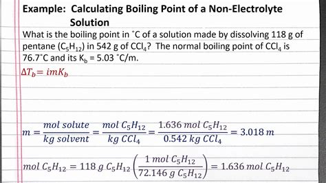 calculate the boiling point of a solution