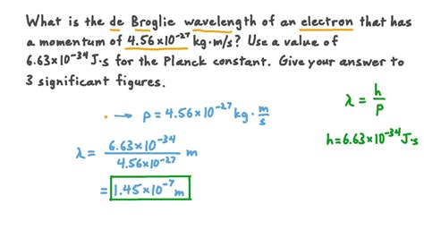 calculate the wavelength of an electron