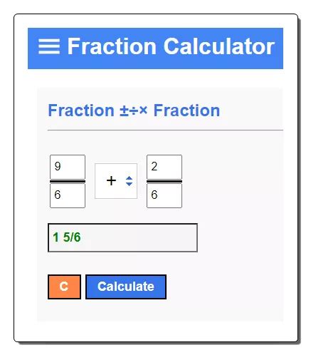 calculator with fractions online