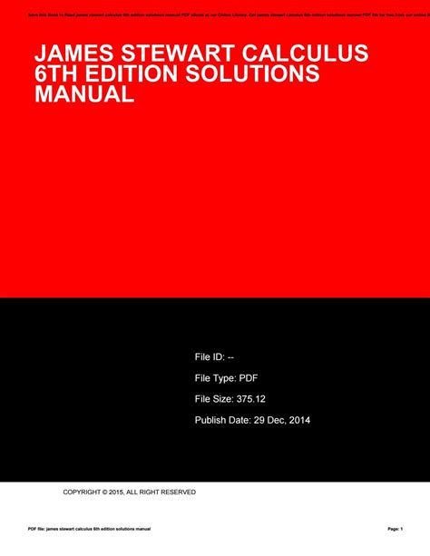 calculus 6th edition james stewart solution manual Doc