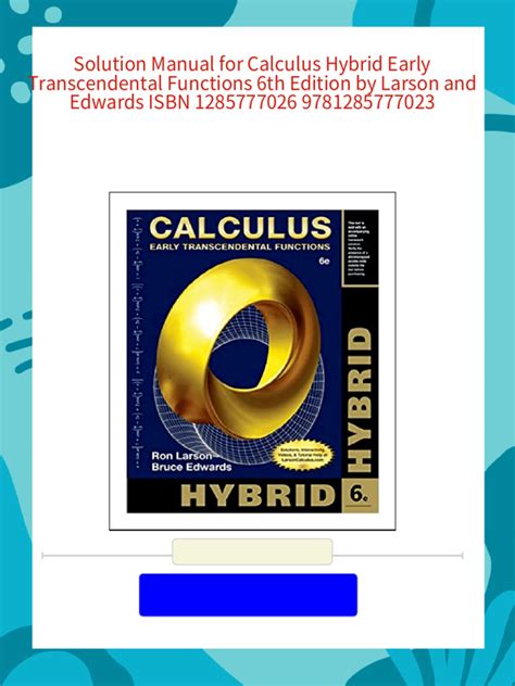 calculus 6th edition solution manual larson Epub