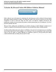 calculus anton 8th edition solution Reader