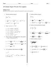 calculus chapter 5 practice test PDF