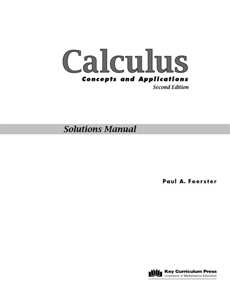 calculus concepts and applications solutions manual pdf Doc