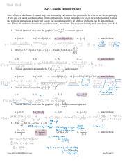 calculus holiday packet solutions Epub