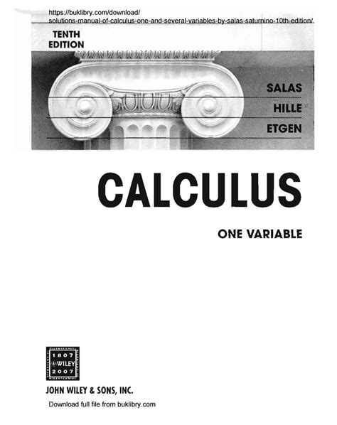 calculus one and several variables 10th edition solutions manual pdf free Epub