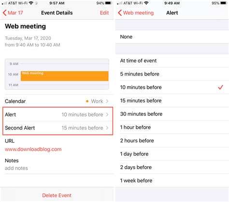 calendar notifications Doc