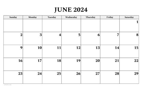 calendar of june 2024