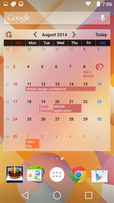 calendar widgets for android Kindle Editon