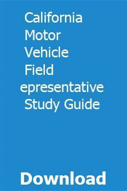 california motor vehicle field representative study guide Doc