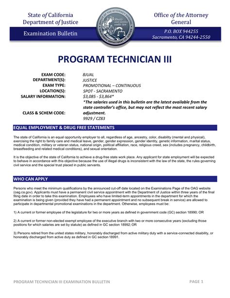 california program technician exam study guide Reader