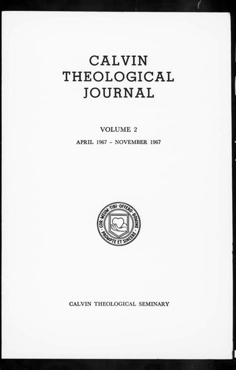 calvin theological journal volume 22 number 1 april 1987 PDF