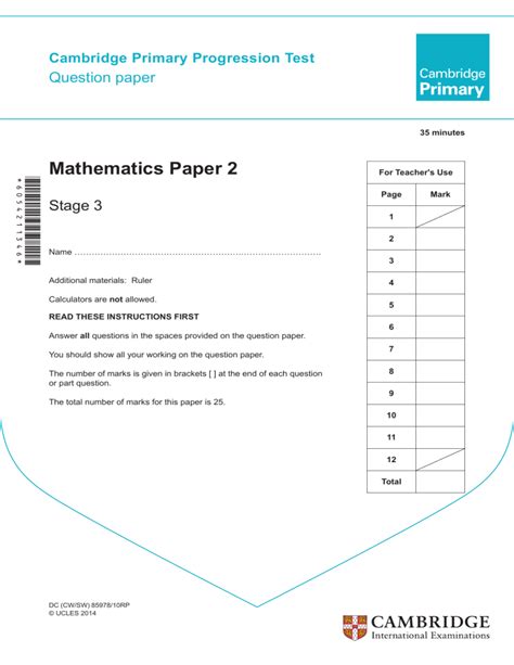 cambridge primary past papers maths Doc