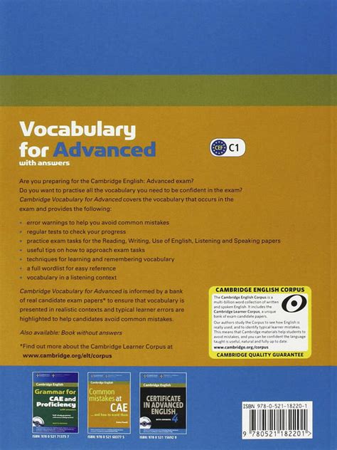 cambridge vocabulary for advanced with answers and audio cd Ebook Reader