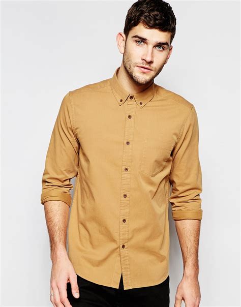 camel color shirt