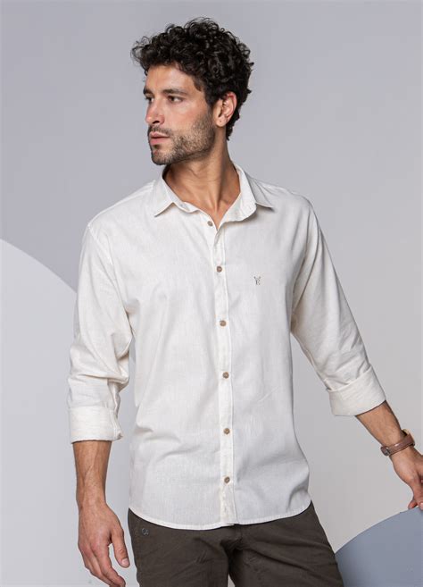 camisa social linho masculina