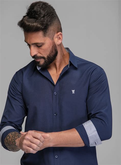 camisas de manga longa masculinas