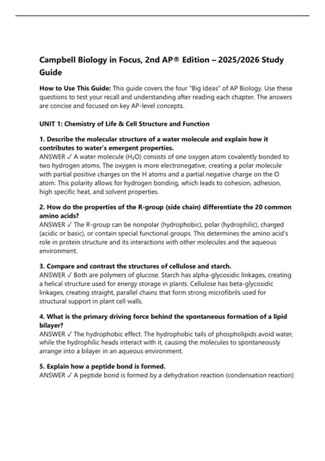 campbell biology study guide online PDF