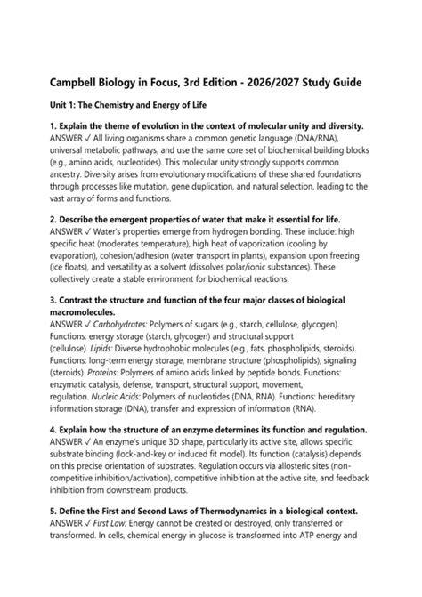 campbell biology study guides Reader