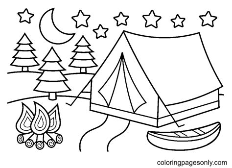 camping tent coloring pages