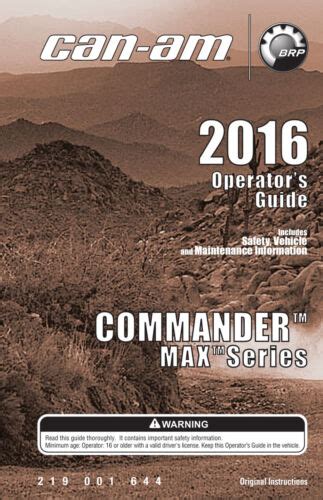 can am commander operators manual PDF