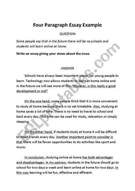 can you have a four paragraph essay