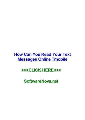 can you read text messages online tmobile Reader