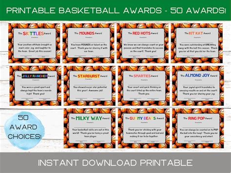 candy bar awards for basketball PDF