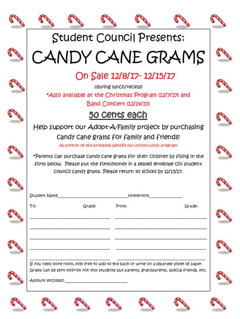 candy cane gram order form PDF