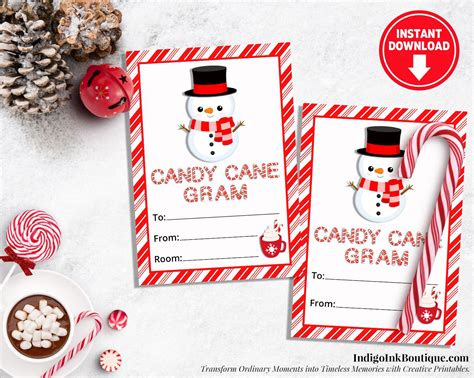 candy cane gram templates PDF