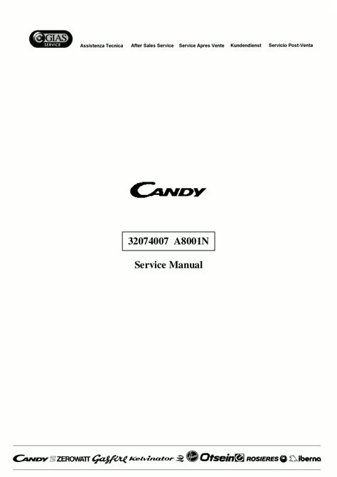 candy dishwasher service manual PDF