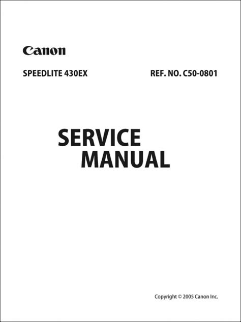 canon 430ex repair manual PDF