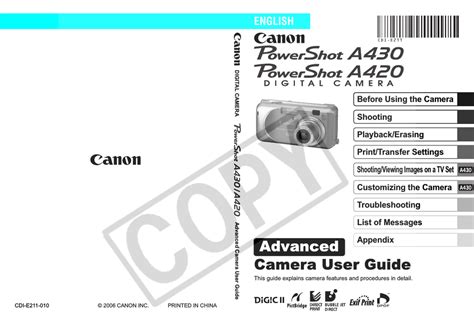 canon a430 complete manual pdf Kindle Editon