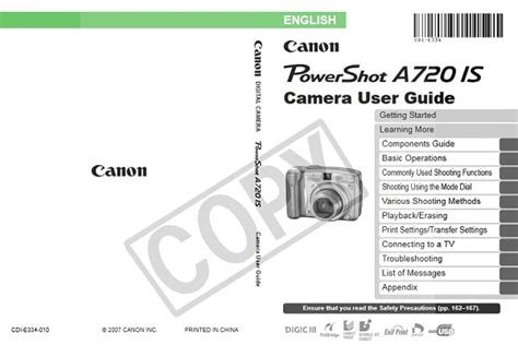 canon a720 user guide Kindle Editon