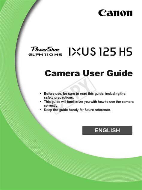 canon camera user guide pdf Epub