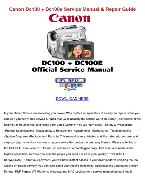 canon dc100 service manual PDF