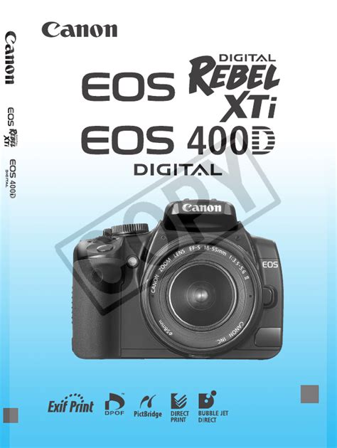 canon eos 400d manual settings PDF