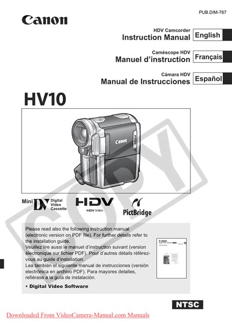 canon hdv vixia hv30 manual PDF
