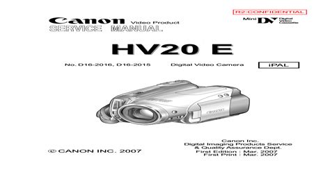 canon hv20 service manual Doc