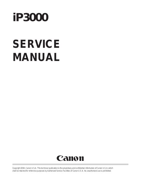 canon ip3000 service manual Reader